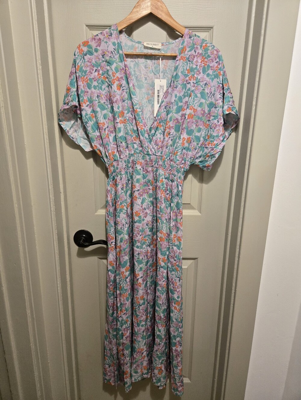 78&Sunny Topanga Printed Midi Dress In Mauve Mist Sz Medium 6 / 8 NWT